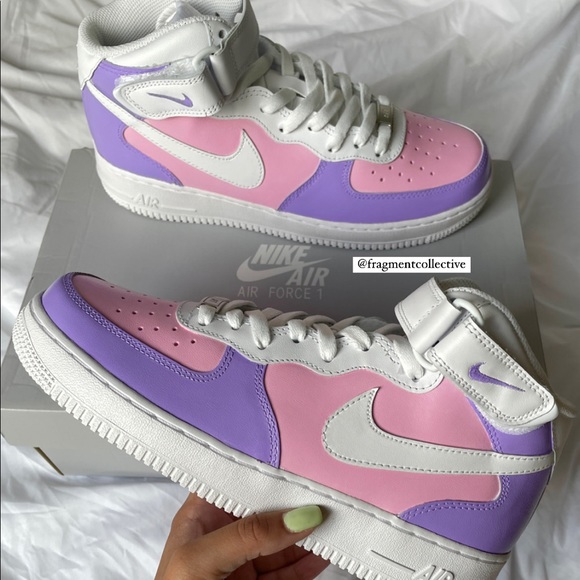 Nike Air Force 1 Pink Purple Sorbet Custom - Picture 3 of 7
